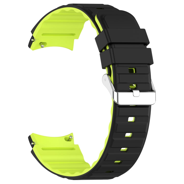 For Samsung Galaxy Watch 5 Two Color Horizontal Silicone Watch Band(Black Green) - Watch Bands by PMC TechLife | Online Shopping South Africa | PMC TechLife