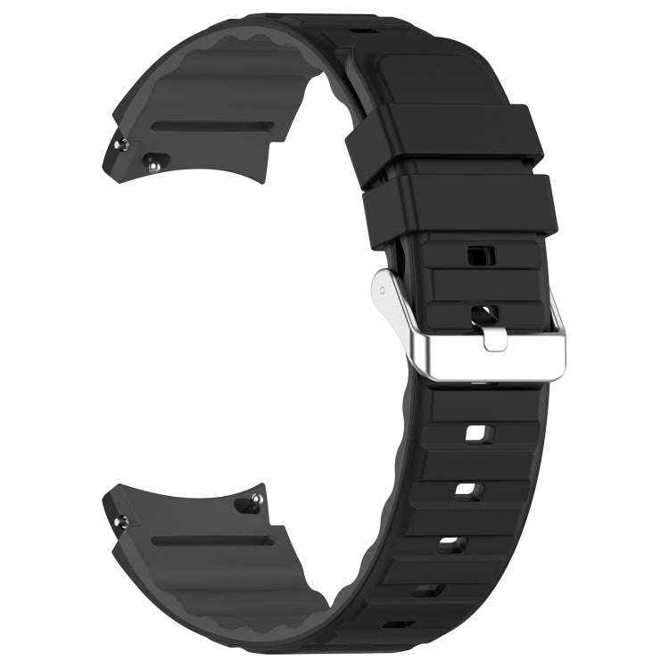 For Samsung Galaxy Watch 5 Two Color Horizontal Silicone Watch Band(Black Grey) - Watch Bands by PMC TechLife | Online Shopping South Africa | PMC TechLife