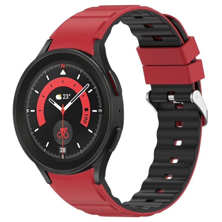 For Samsung Galaxy Watch 5 Pro Two Color Horizontal Silicone Watch Band(Red Black) - free shipping - PMC TechLife - Order now!