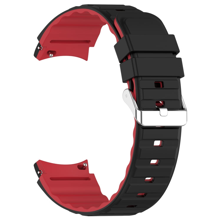 For Samsung Galaxy Watch 5 Pro Two Color Horizontal Silicone Watch Band(Black Red) - Watch Bands by PMC TechLife | Online Shopping South Africa | PMC TechLife