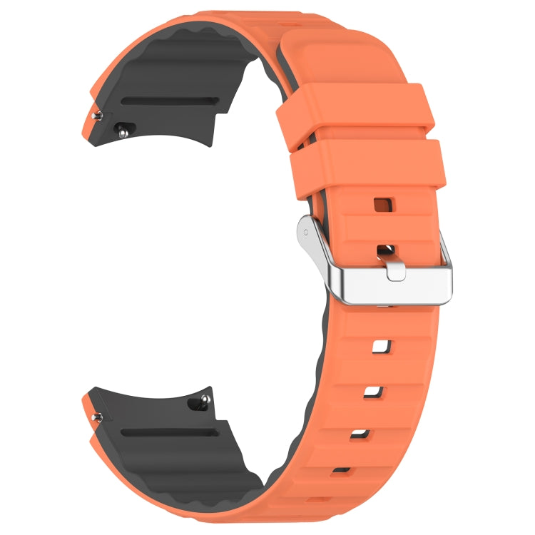 For Samsung Galaxy Watch 5 Pro Two Color Horizontal Silicone Watch Band(Orange Grey) - Watch Bands by PMC TechLife | Online Shopping South Africa | PMC TechLife