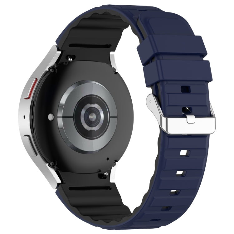 For Samsung Galaxy Watch 5 Pro Two Color Horizontal Silicone Watch Band(Blue Black) - free shipping - PMC TechLife - Order now!