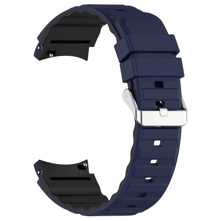 For Samsung Galaxy Watch 5 Pro Two Color Horizontal Silicone Watch Band(Blue Black) - free shipping - PMC TechLife - Order now!