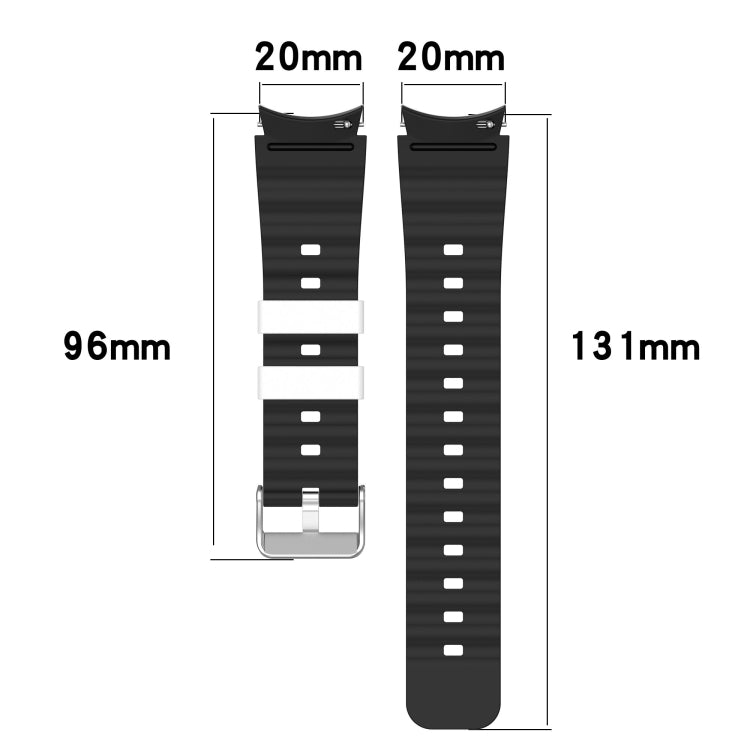 For Samsung Galaxy Watch 5 Two Color Horizontal Silicone Watch Band(Olive Green Black) - Watch Bands by PMC TechLife | Online Shopping South Africa | PMC TechLife
