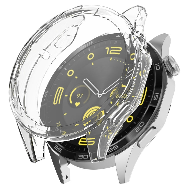 For Huawei Watch GT4 46mm Full Coverage TPU Electroplated Watch Protective Case(Transparent White) - Watch Cases by PMC TechLife | Online Shopping South Africa | PMC TechLife