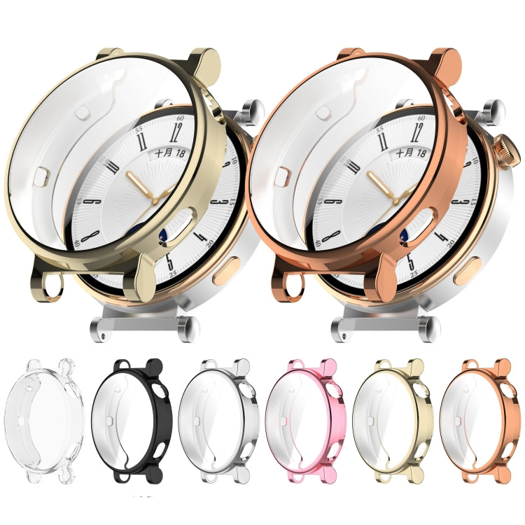 For Huawei Watch GT4 46mm Full Coverage TPU Electroplated Watch Protective Case(Transparent White) - Watch Cases by PMC TechLife | Online Shopping South Africa | PMC TechLife
