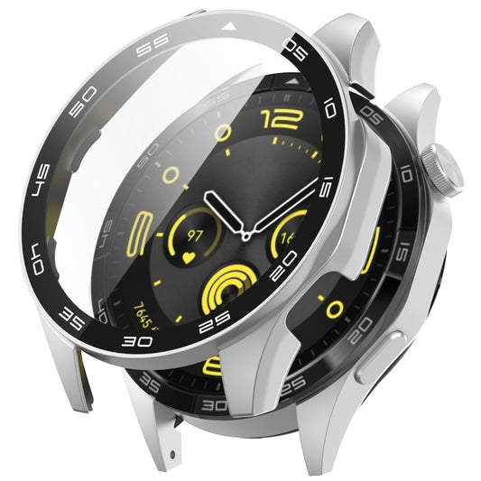 For Huawei Watch GT 4 46mm PC + Tempered Glass Integrated Watch Protective Case with Graduated Dial(Silver) - Watch Cases by PMC Jewellery | Online Shopping South Africa | PMC Jewellery