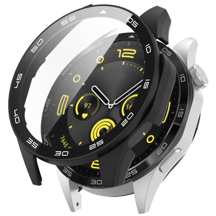 For Huawei Watch GT 4 46mm PC + Tempered Glass Integrated Watch Protective Case with Graduated Dial(Black) - Watch Cases by PMC TechLife | Online Shopping South Africa | PMC TechLife