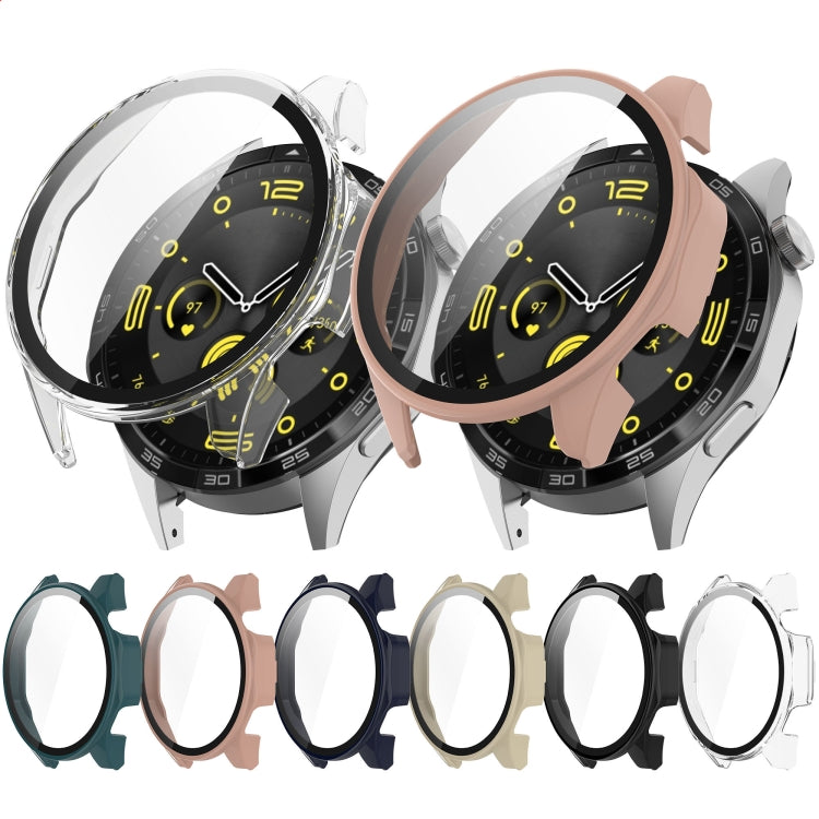 For Huawei Watch GT4 46mm PC+Tempered Glass Integrated Smart Watch Case(Ivory White) - Watch Cases by PMC TechLife | Online Shopping South Africa | PMC TechLife