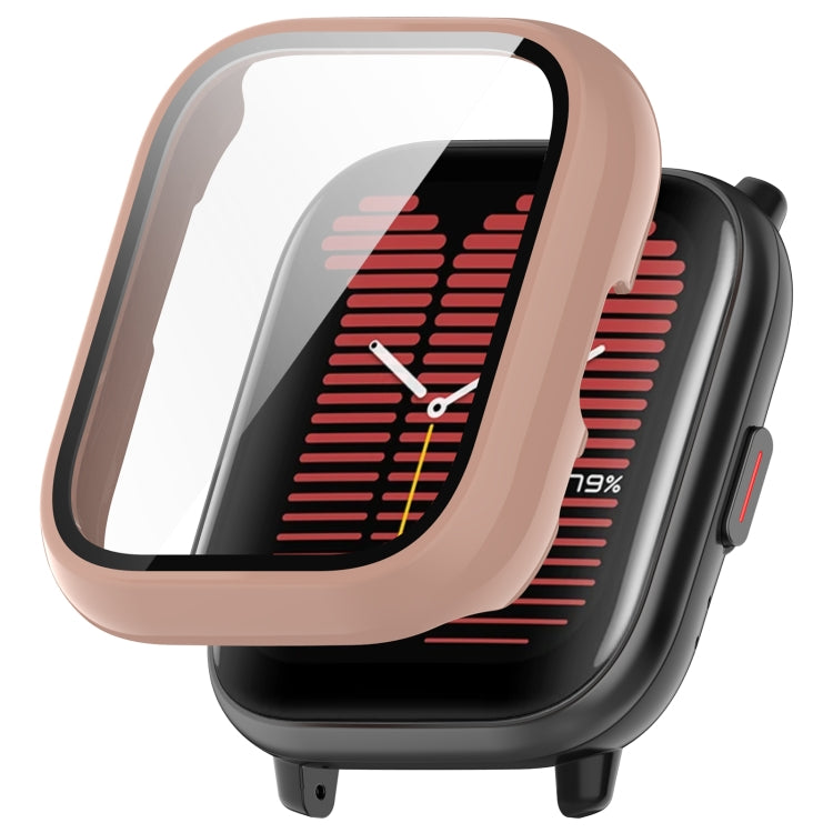 For Amazfit Aactive PC Integrated Tempered Glass Watch Case(Pink) - Watch Cases by PMC TechLife | Online Shopping South Africa | PMC TechLife