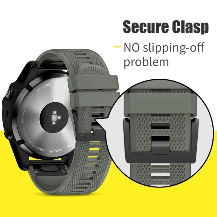 Compatible with Garmin Fenix 6X Sapphire 26mm Quick Release Silicone Watch Band(Grey) - Watch Bands by PMC TechLife | Online Shopping South Africa | PMC TechLife | Buy Now Pay Later Mobicred