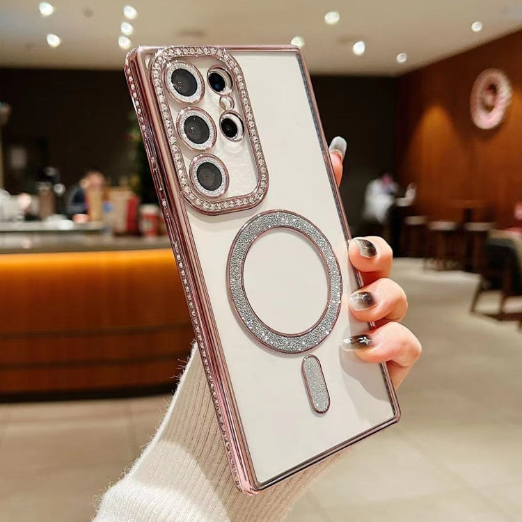 For Samsung Galaxy S23 Ultra 5G Diamond Gradient Plated MagSafe TPU Phone Case(Pink) - free shipping - PMC TechLife - Order now!