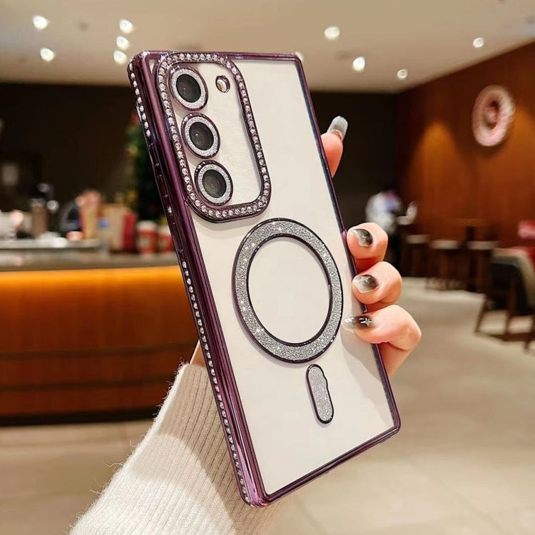 For Samsung Galaxy S23 5G Diamond Gradient Plated MagSafe TPU Phone Case(Purple) - Galaxy S23 5G Cases by PMC TechLife | Online Shopping South Africa | PMC TechLife