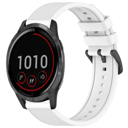 For Garmin Vivoactive 4 22mm Textured Silicone Solid Color Watch Band(White) - Watch Bands by PMC Jewellery | Online Shopping South Africa | PMC Jewellery