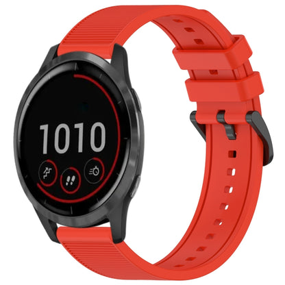 For Garmin Vivoactive 4 22mm Textured Silicone Solid Color Watch Band(Red) - Watch Bands by PMC Jewellery | Online Shopping South Africa | PMC Jewellery