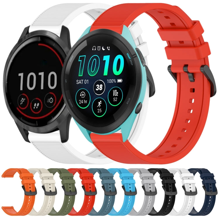 For Garmin Vivoactive 4 22mm Textured Silicone Solid Color Watch Band(Green) - Watch Bands by PMC TechLife | Online Shopping South Africa | PMC TechLife