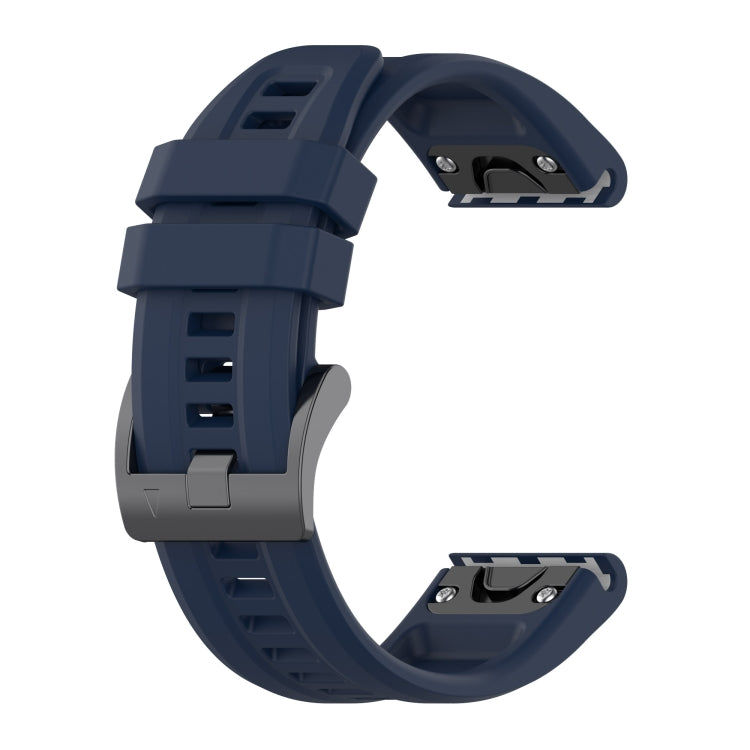 Compatible with Garmin Fenix 7 Pro Solid Color Black Buckle Silicone Quick Release Watch Band(Dark Blue) - free shipping - PMC TechLife - Order now!