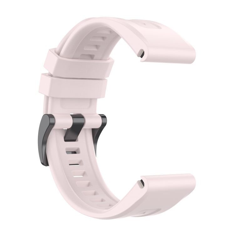 Compatible with Garmin Fenix 7 Solar / Sapphire Solar Solid Color Black Buckle Silicone Quick Release Watch Band(Pink) - free shipping - PMC TechLife - Order now!