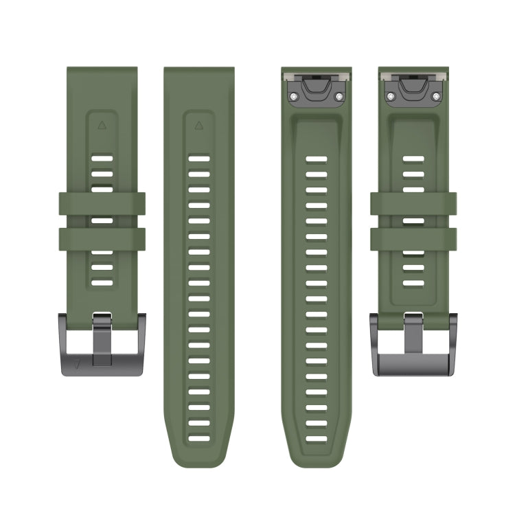Compatible with Garmin Epix Gen2 / Epix Pro Gen2 47mm Solid Color Black Buckle Silicone Quick Release Watch Band(Dark Green) - free shipping - PMC TechLife - Order now!