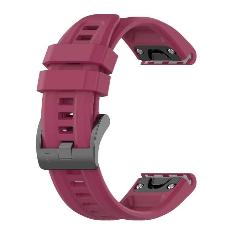 Compatible with Garmin Instinct 2 / Instinct Solid Color Black Buckle Silicone Quick Release Watch Band(Wine Red) - free shipping - PMC TechLife - Order now!