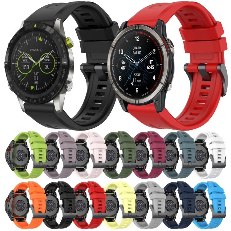 Compatible with Garmin Epix Gen2 / Epix Pro Gen2 47mm Solid Color Black Buckle Silicone Quick Release Watch Band(Red) - free shipping - PMC TechLife - Order now!