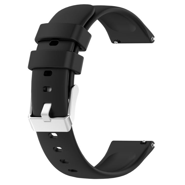 For Huawei Watch 2 20mm Smooth Solid Color Silicone Watch Band(Black) - Watch Bands by PMC TechLife | Online Shopping South Africa | PMC TechLife | Buy Now Pay Later Mobicred