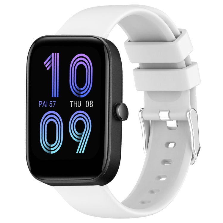 For Amazfit Bip 3 Pro 20mm Smooth Solid Color Silicone Watch Band(White) - free shipping - PMC TechLife - Order now!