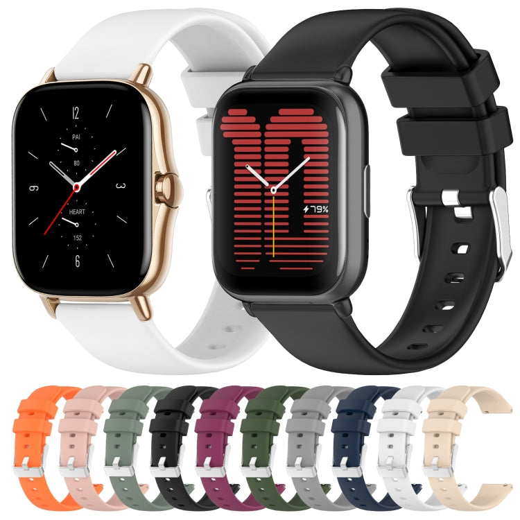 For Amazfit Bip 3 Pro 20mm Smooth Solid Color Silicone Watch Band(White) - free shipping - PMC TechLife - Order now!