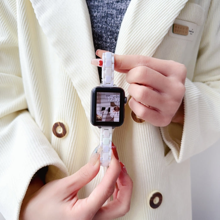 For Apple Watch Series 4 44mm Laser PC Colorful 12mm Slim Watch Band(White) - Watch Bands by PMC TechLife | Online Shopping South Africa | PMC TechLife