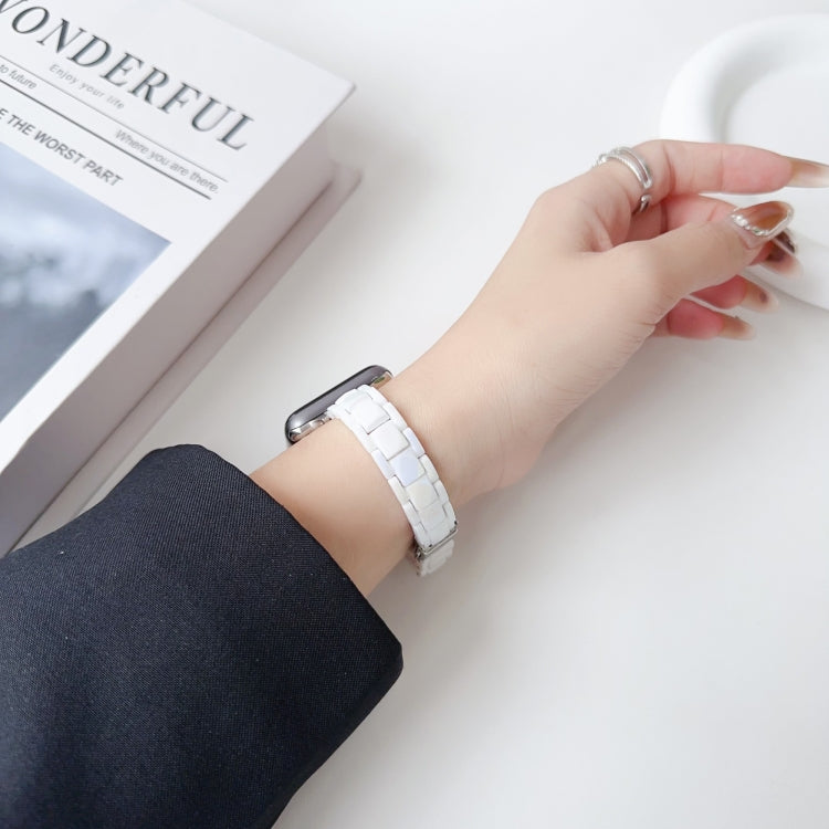 For Apple Watch Series 7 41mm Laser PC Colorful 12mm Slim Watch Band(White) - Watch Bands by PMC TechLife | Online Shopping South Africa | PMC TechLife