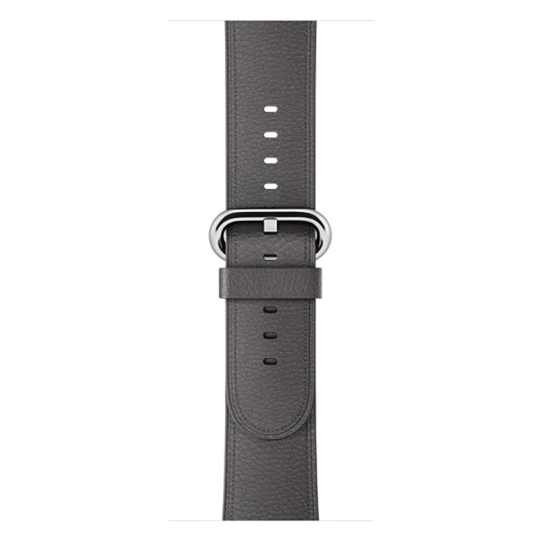 Classic Button Leather Wrist Strap Watch Band for Apple Watch Series 3 & 2 & 1 42mm(Gray) - Watch Bands by PMC TechLife | Online Shopping South Africa | PMC TechLife | Buy Now Pay Later Mobicred