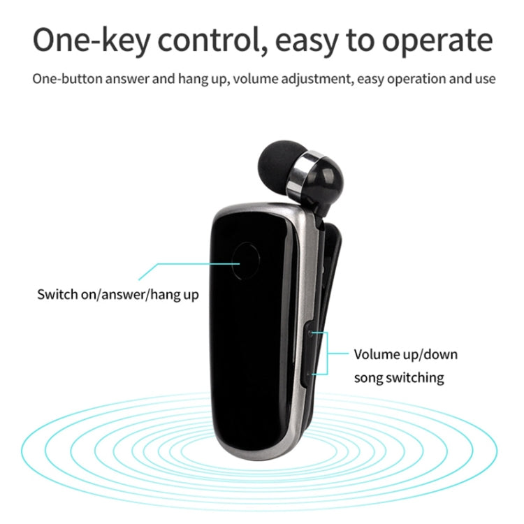 K39 Wireless Bluetooth Headset CSR DSP chip In-Ear Vibrating Alert Wear Clip Hands Free Earphone (Black) - Bluetooth Earphone by PMC TechLife | Online Shopping South Africa | PMC TechLife