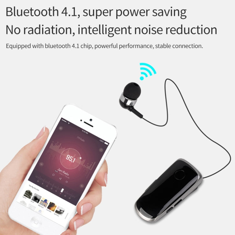 K39 Wireless Bluetooth Headset CSR DSP chip In-Ear Vibrating Alert Wear Clip Hands Free Earphone (Blue) - Bluetooth Earphone by PMC TechLife | Online Shopping South Africa | PMC TechLife