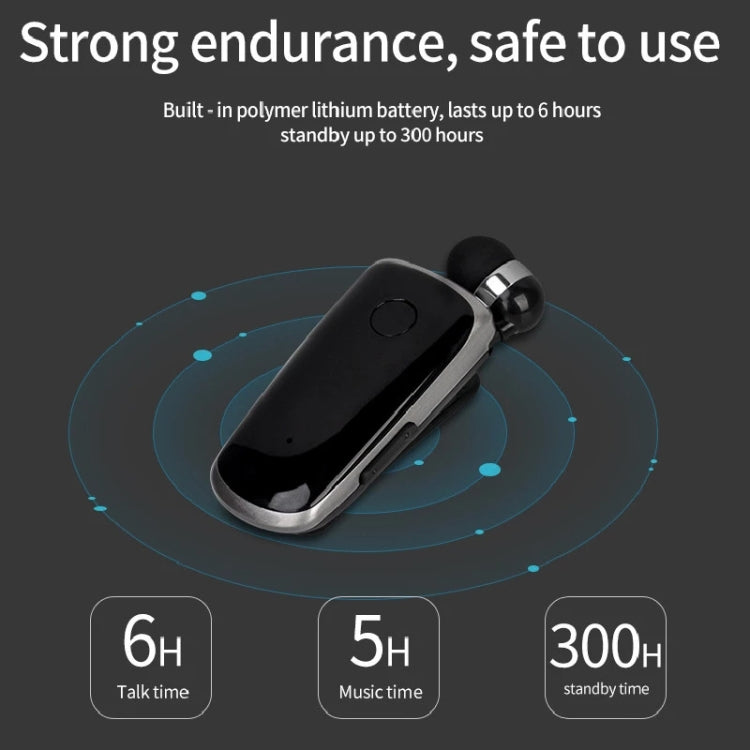K39 Wireless Bluetooth Headset CSR DSP chip In-Ear Vibrating Alert Wear Clip Hands Free Earphone (Blue) - Bluetooth Earphone by PMC TechLife | Online Shopping South Africa | PMC TechLife