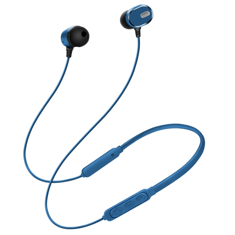 DM-22 Magnetic Bluetooth Earphone DM-22 Neckband Sport headset with Mic Wireless Handsfree Earphoness(Blue) - Neck-mounted Earphone by PMC Jewellery | Online Shopping South Africa | PMC Jewellery