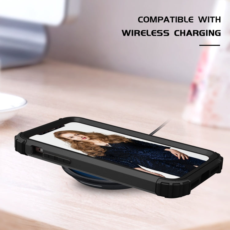 For iPhone 11 PC+ Silicone Three-piece Anti-drop Mobile Phone Protective Back Cover(Black) - iPhone 11 Cases by PMC TechLife | Online Shopping South Africa | PMC TechLife