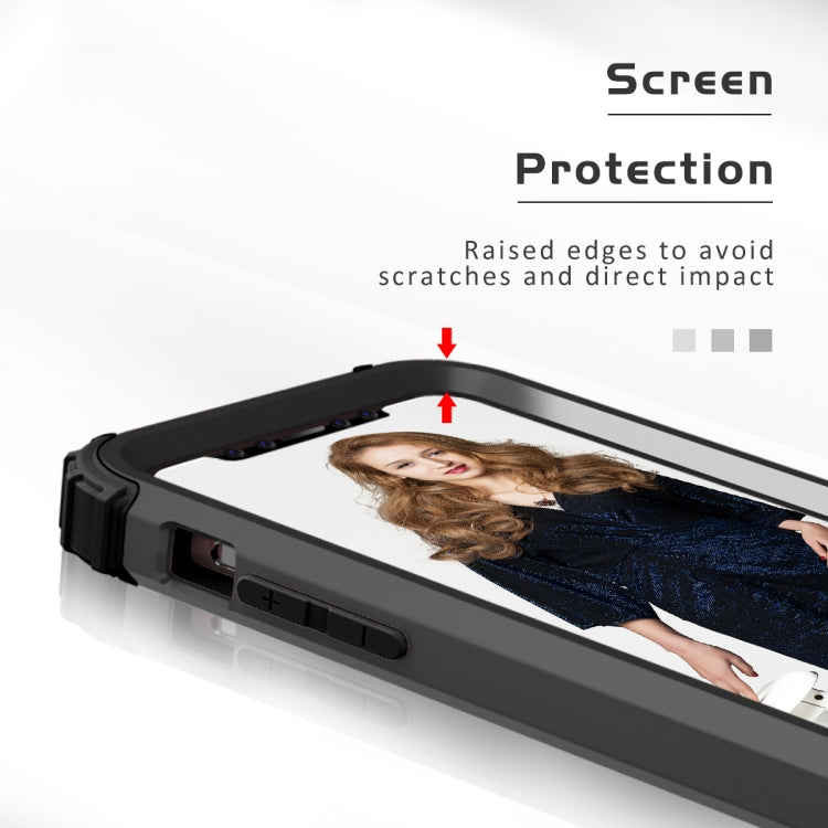 For iPhone 11 PC+ Silicone Three-piece Anti-drop Mobile Phone Protective Back Cover(Black) - iPhone 11 Cases by PMC TechLife | Online Shopping South Africa | PMC TechLife