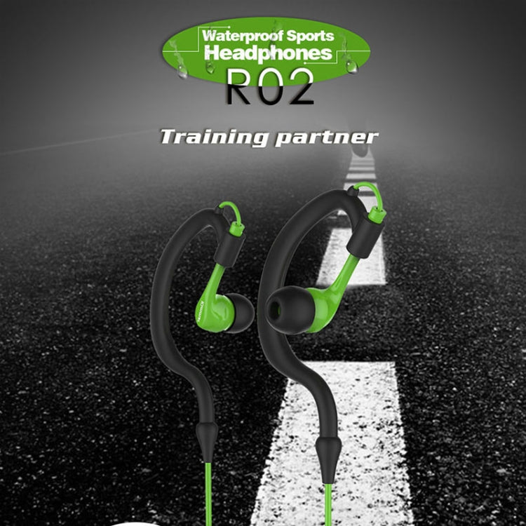 Kimmar R02 Sports Sweat Resistant Wired Earphone(Green) - Sport Earphone by PMC Jewellery | Online Shopping South Africa | PMC Jewellery