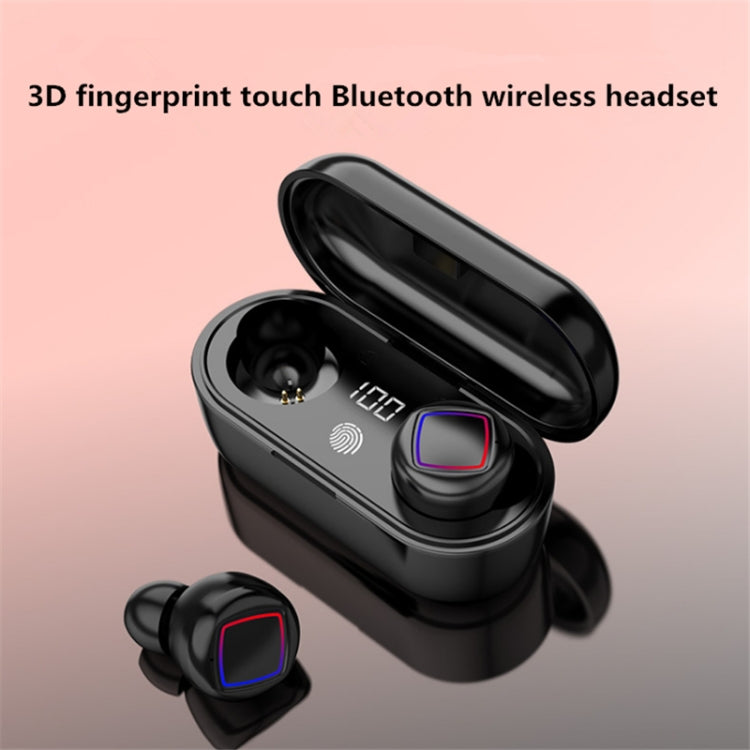 TWS Fingerprint Touch Bluetooth Headset LED Battery Display With Charging Bin(White) - TWS Earphone by PMC TechLife | Online Shopping South Africa | PMC TechLife