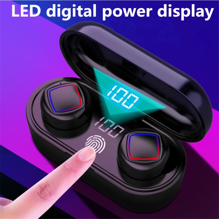 TWS Fingerprint Touch Bluetooth Headset LED Battery Display With Charging Bin(White) - TWS Earphone by PMC TechLife | Online Shopping South Africa | PMC TechLife
