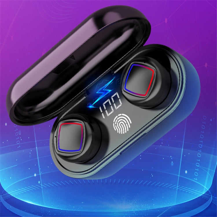 TWS Fingerprint Touch Bluetooth Headset LED Battery Display With Charging Bin(White) - TWS Earphone by PMC TechLife | Online Shopping South Africa | PMC TechLife