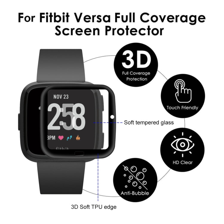 For Fitbit Versa (2018) ENKAY Hat-prince 3D Full Screen Soft TPU Edge + Soft Glass HD Screen Protector Film - Screen Protector by ENKAY | Online Shopping South Africa | PMC TechLife | Buy Now Pay Later Mobicred