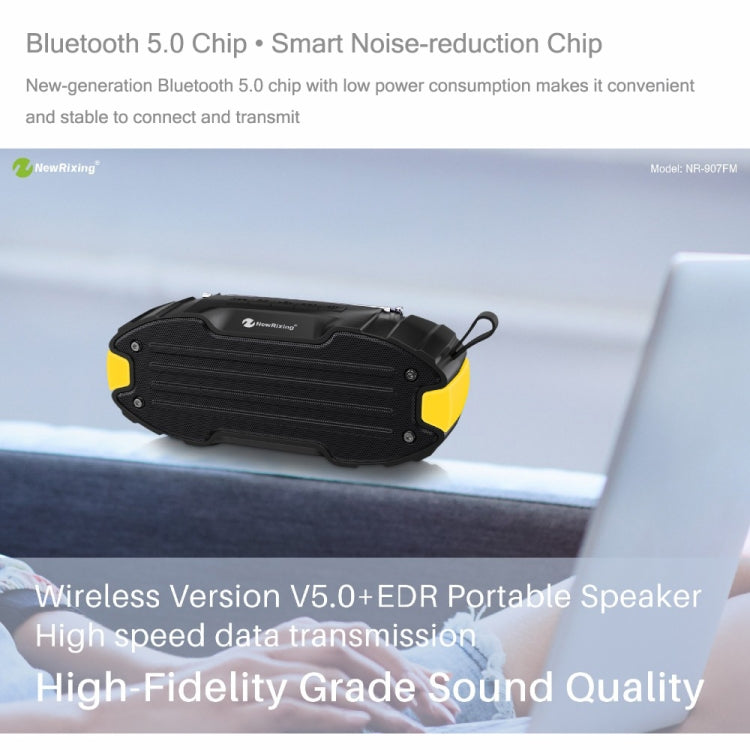 New Rixing NR907 Portable Stereo Surround Soundbar Bluetooth Speaker with Microphone, Support TF Card FM(Red) - free shipping - PMC TechLife - Order now!
