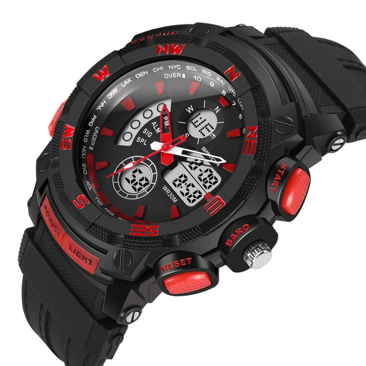 SANDA 775 Watch Male Electronic Watch Adult Middle School Students Youth Multi Functional Sports Water Proof Trend Double Watch(Red) - Sport Watches by SANDA | Online Shopping South Africa | PMC Jewellery | Buy Now Pay Later Mobicred