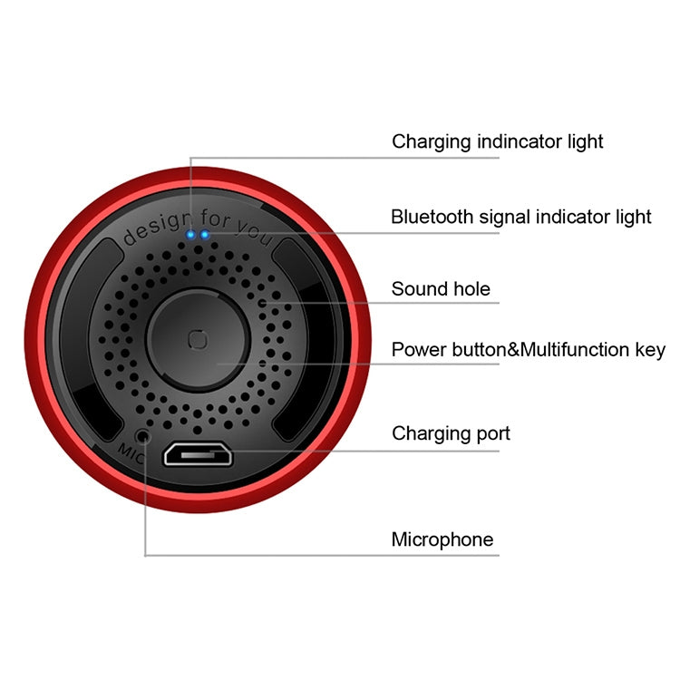 M9 Bluetooth5.0 Subwoofer Portable Speaker Aluminium Alloy Body Music Player(Red) - Mini Speaker by PMC TechLife | Online Shopping South Africa | PMC TechLife