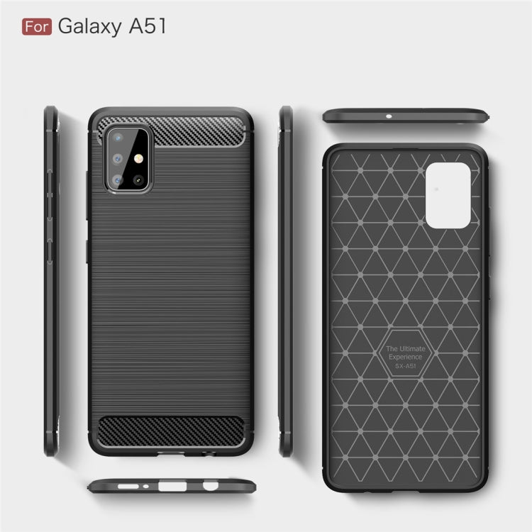 For Galaxy A51 Brushed Texture Carbon Fiber TPU Case(Red) - free shipping - PMC TechLife - Order now!