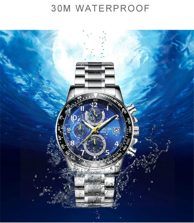 OCHSTIN   6112 Men Multi  Function Watch Fashion Sports Business Calendar Luminous Men Watch Quartz Watch Steel Watch(Blue) - Sport Watches by OCHSTIN | Online Shopping South Africa | PMC Jewellery | Buy Now Pay Later Mobicred