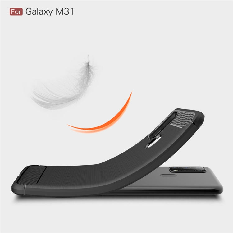 For Galaxy M31 Brushed Texture Carbon Fiber TPU Case(Black) - Galaxy Phone Cases by PMC TechLife | Online Shopping South Africa | PMC TechLife | Buy Now Pay Later Mobicred