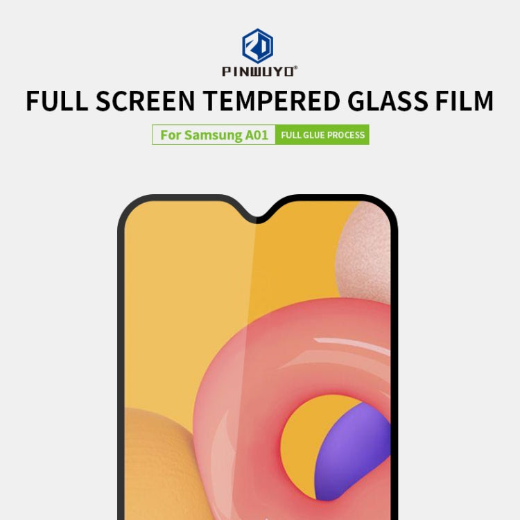 For Galaxy A01 PINWUYO 9H 2.5D Full Screen Tempered Glass Film(Black) - Galaxy Tempered Glass by PINWUYO | Online Shopping South Africa | PMC TechLife | Buy Now Pay Later Mobicred