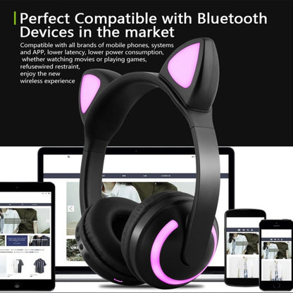 ZW19 LED 7 Colors light Bluetooth Stereo Wireless Headphones Cat Ear Flashing Glowing  Gaming Headset Earphone(Cat Ear) - Headset & Headphone by PMC Jewellery | Online Shopping South Africa | PMC Jewellery